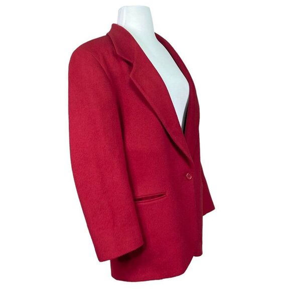 L.L. Bean Wool Cashmere Blazer 6 Petite Red - Picture 3 of 7